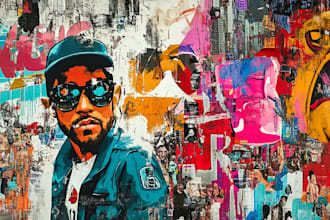 create a unique street pop art collage