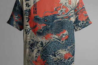 create a japanese style t shirts artwork
