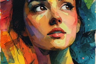 paint realistic watercolor portrait for you