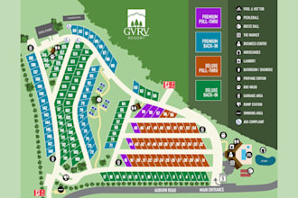 do campground map, rv park map, rv park resort, and off road park design