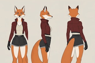 design 2d character reference sheets, character design turnaround for you