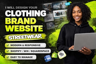 design your clothing brand website, streetwear website