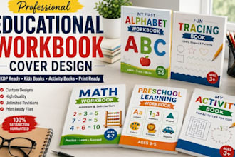 design educational workbook cover for teachers and classrooms KDP