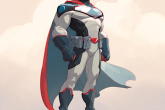 create epic cinematic superhero character art