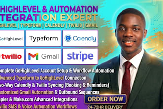 integrate gohighlevel typeform twilio calendly gmail stripe zapier automation