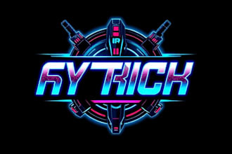 design a cool typography logo cyberpunk or mecha futuristic