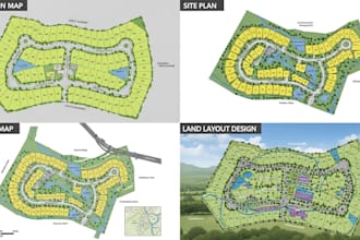 create subdivision map, site plan, location map and land layout design