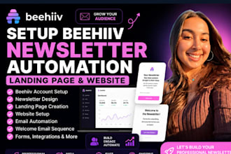 setup beehiiv email newsletter automation beehive landing page beehiv website
