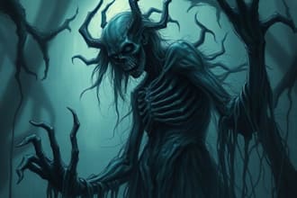 draw creepy and detailed horror character illustration