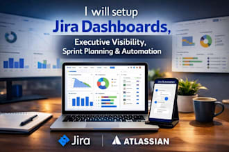 setup jira dashboards, executive visibility, sprint planning, and automation