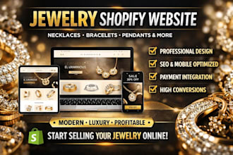 build jewelry website necklace, bracelet, chain, pendant, stud jewelry store