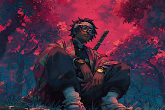 draw unique anime or cartoon album cover art