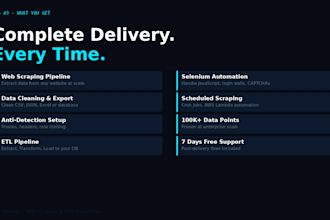 build a web scraping pipeline using scrapy or selenium