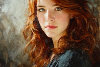make artistic oil painting on oil canvas