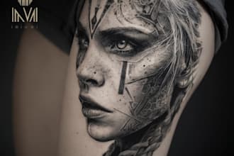 high end dotwork tattoo design for you