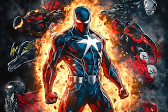 design stylish superhero character