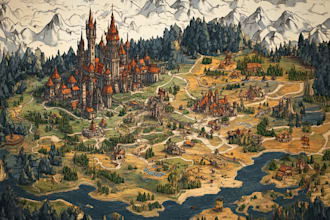 fantasy map illustration for map