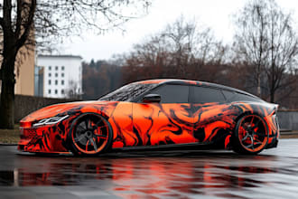 do car wrap design, vehicle sticker or decals wraps design