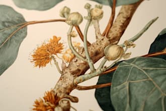 draw beautiful custom botanical art and floral illustrations