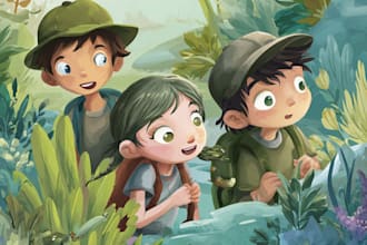 illustrate children story book illustration, children story