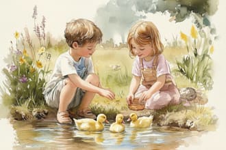 create watercolor kids book illustrations