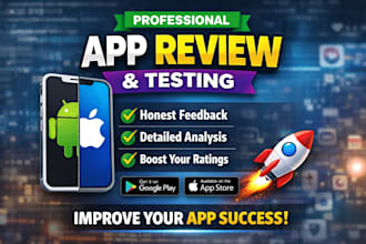 do user testing and review website, android app ios app game, QA review