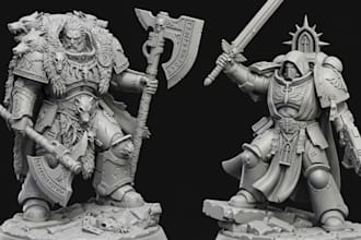 sculpt 3d miniature, 3d warhammer figurine tabletop dnd 3d model for 3d printing