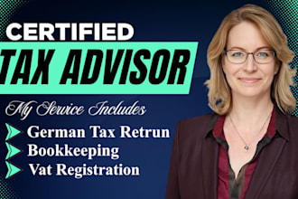 handle german tax return, vat oss, income tax corporate tax, bookkeeping tax law