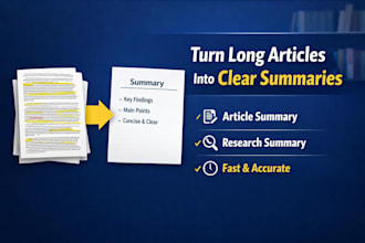 write clear, concise article summaries and research summaries