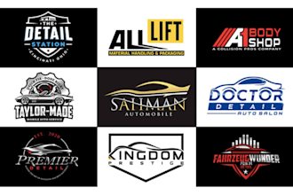 do auto detailing car repair rental wash dealership logo design