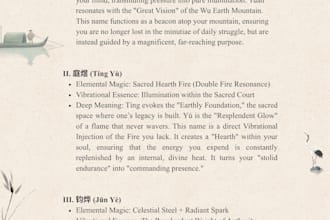 craft a spiritual chinese name based on your bazi destiny