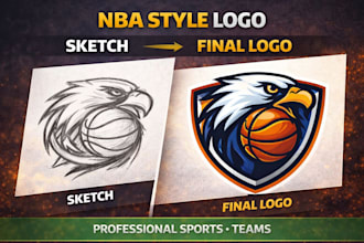 design a nba style basketball logo