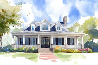 paint watercolor house portrait