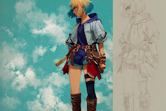 draw anime character illustration
