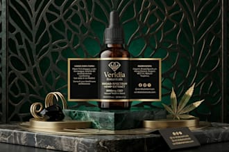 design premium cbd, cannabis, supplement and hemp oil label and packaging