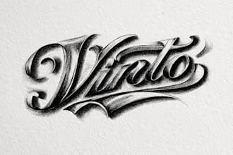 design hand lettering, vintage, tattoo or business logo