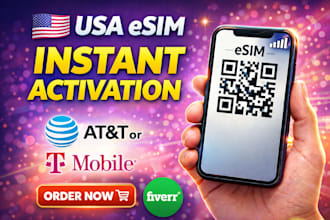 provide instant USA esim fast activation with reliable data att t mobile