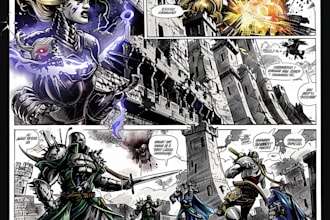 do comics book pages, storyboards, illustrations