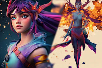 illustrate cartoon character portrait