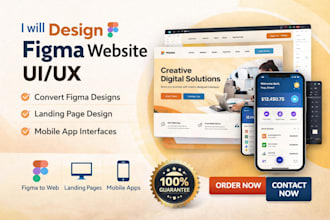 design figma website ui ux, convert figma, landing page and mobile app interface