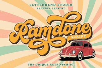quality hand drawn vintage illustration retro logo design