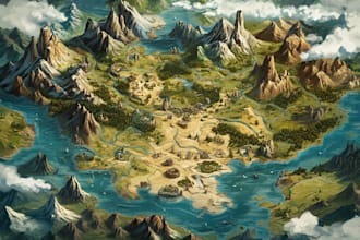 design fantasy map, vector maps, event maps