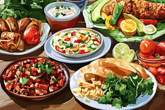 do food and drink in vector cartoon illustration