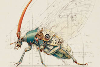 draw a scientific illustration with coloured pencils