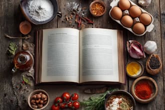 write cook book and recipe book for you