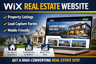 design wix real estate website for agents, realtors and property listings