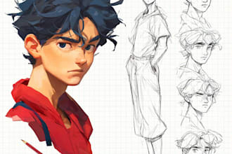 draw anime character design sheet