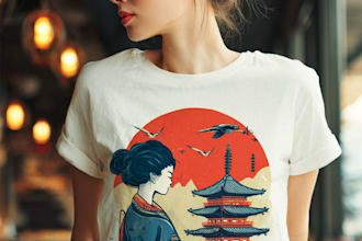 design japanese t shirt illustration
