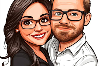 draw amazing couple illustration