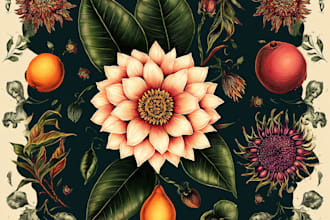 design modern minimalist botanical illustration